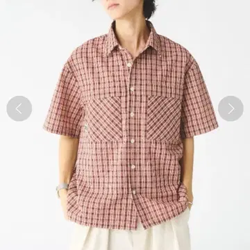가격 인하 adoon plain 시어서커 체크 셔츠