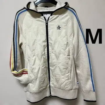 맨싱웨어 방한 풀 집업 니트 가디건 블루종 충전솜 M