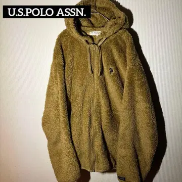 U.S. POLO ASSN. 후드 부착 보아 자켓 3L 베이지 계열 3L