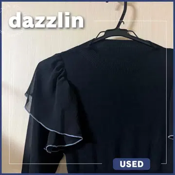 새상품급 dazzlin 원피스 블랙 긴팔 시스루 니트 백 오픈