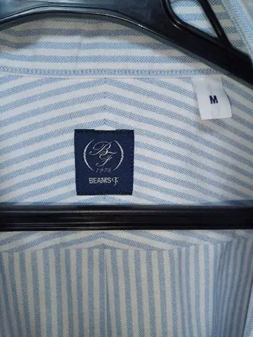 BEAMS F 반팔 셔츠 M 스트라이프
