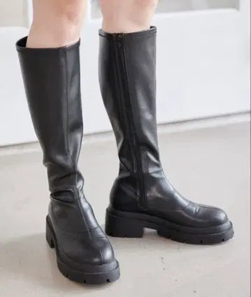 Heather 인힐 스트레치 롱 부츠 블랙 L