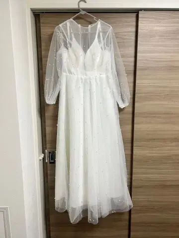 화이트 쉬폰 웨딩 드레스