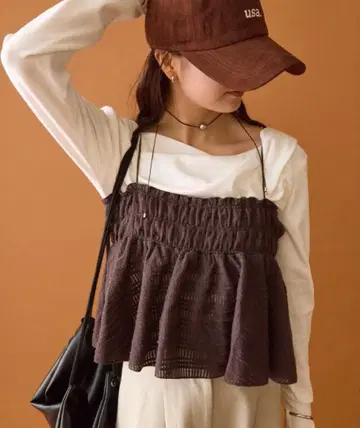 mystic 튤 체크 뷔스티에