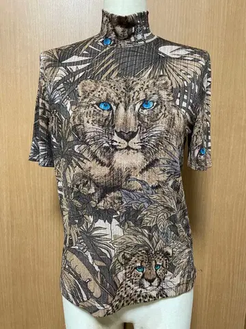 이태리 표범 무늬 반팔 티셔츠 블라우스 9호