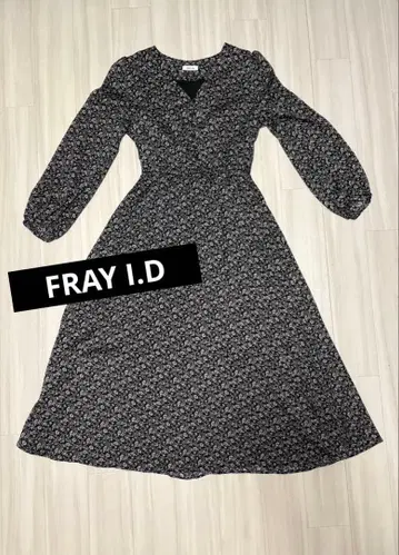 FRAY I.D 올 패턴 꽃무늬 플레어 롱 원피스