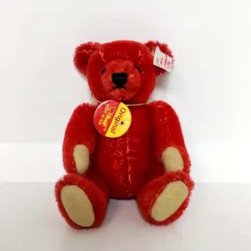 Steiff 슈타이프 미니 테디베어 봉제 인형 빨간색 레드