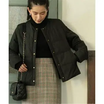 OPAQUE.CLIP 뮬러 다운/발수 노카라 자켓 블랙