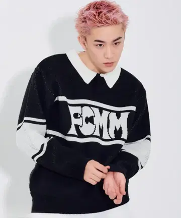 FCMM 니트 스웨터 피케 셔츠 풀오버 빅 사이즈 롱 슬리브