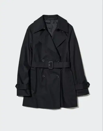 유니클로 여성용 숏 트렌치코트 XXL 블랙