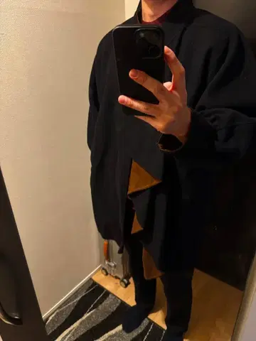 레이어드 판초 코트