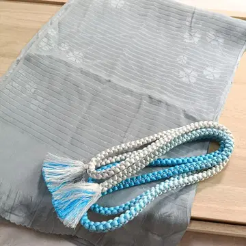 헤12 허리띠 오비 장식 천 세트 블루 그레이