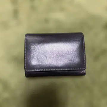 블랙 가죽 3단 폴더형 지갑 무인양품