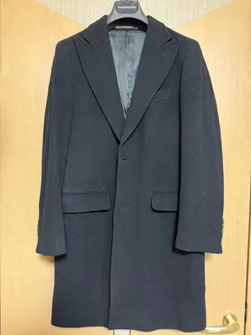 새상품급! 마시모 레베키 블랙 캐시미어 혼방 체스터 코트 이탈리아제