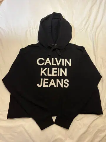 CALVIN KLEIN JEANS 후드 부착 후드티 블랙