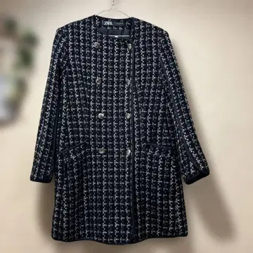 새상품 ZARA 트위드 롱 코트 L