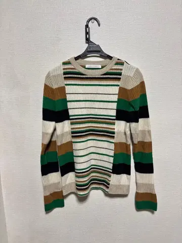 EDITION 한국 스타일 스트라이프 리브 스웨터