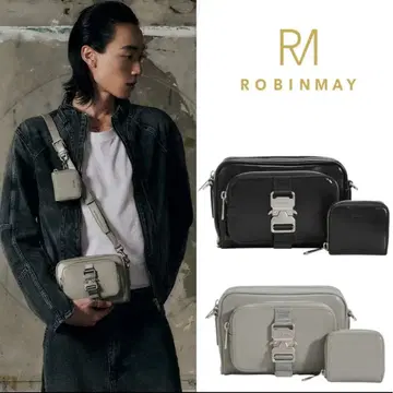 ROBINMAY 남성용 블랙 숄더백 크로스 바디백 블랙
