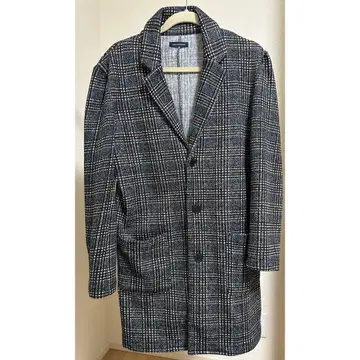 어반 리서치 체스터 코트 체크 무늬 코트 그레이