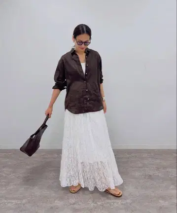 FRAMeWORK 25AW 레이스 개더 스커트 미사용 새상품