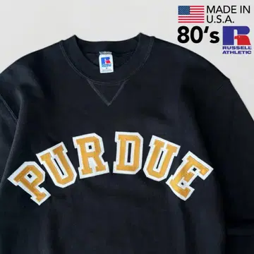80s 90s USA제 Russell Athletic 블랙 맨투맨