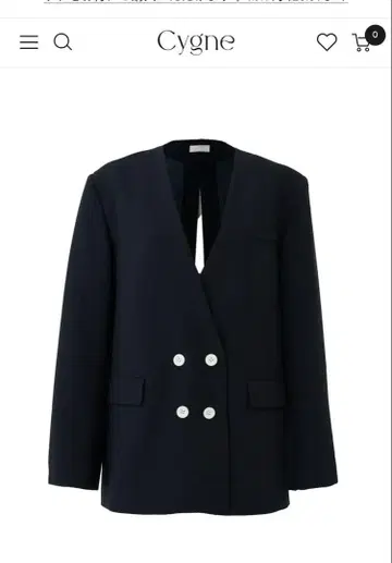 Cygne 롱 자켓 Anais 사이즈 0 블랙