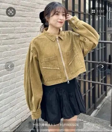 카스타네 Kastane 데님 더블 ZIP 크롭 자켓