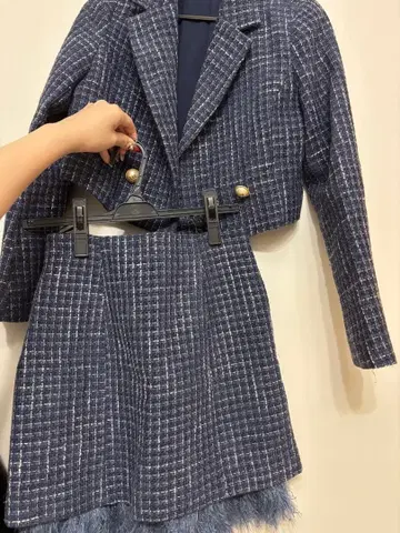 에이미 트위드 셋업 (네이비)