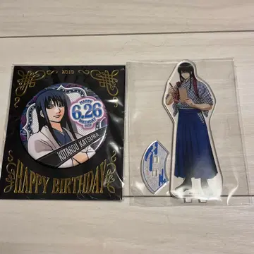 은혼 가츠라 코타로 생일 캔뱃지 2019 콜라보 카페 아크릴 스탠드