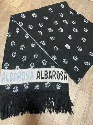ALBAROSA 꽃무늬 머플러 블랙 그레이