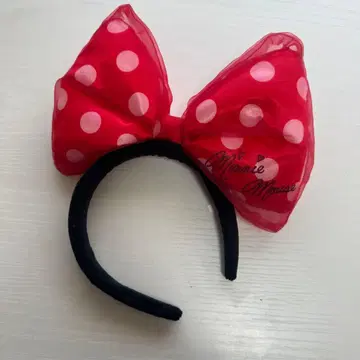 미니 마우스 빨간색 도트 머리띠