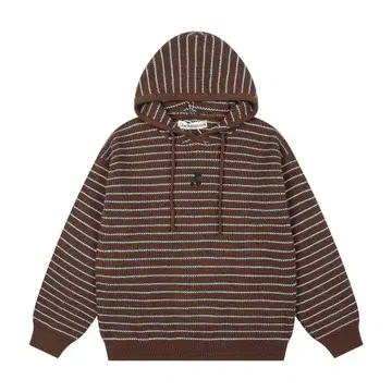 Rest&recreation 브라운 스트라이프 후드 니트