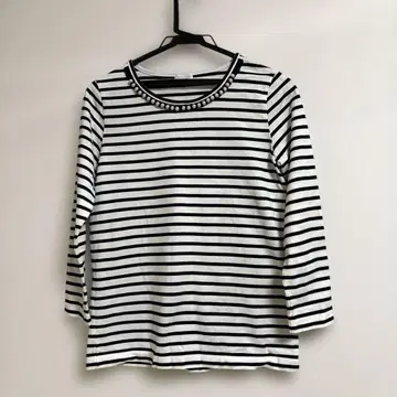 새상품급 매킨토시 철학 스트라이프 펄 장식 긴팔 T셔츠