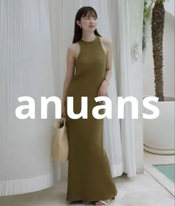 새상품급 anuans 슬리브리스 원피스 MEDIUM 올리브