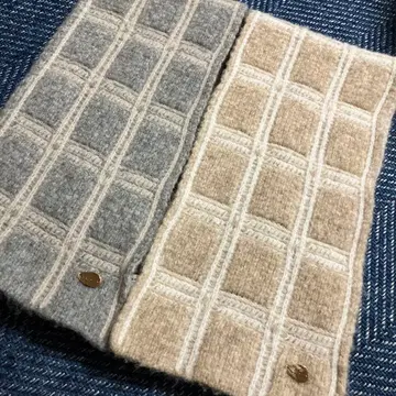 택 없음 시마무라 yumi 씨 머플러 그레이 & 베이지 세트