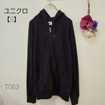 유니클로 맨투맨 풀 집업 후드티 캐주얼 블랙 [ S ]