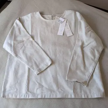 미사용 나카가와 마사시치 상점 면린넨 긴팔 풀오버 아이보리