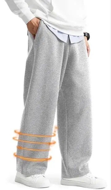 두꺼운 원단 속기모 맨투맨 와이드 팬츠 그레이