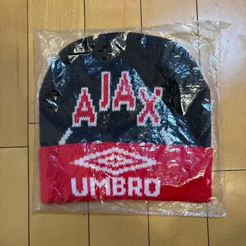아약스 (AJAX) UMBRO 니트 모자 블랙/빨간색