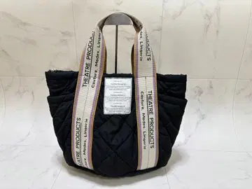 새상품급 시어터 프로덕츠 별주 자카드 테이프 퀼팅 버킷 토트 블랙