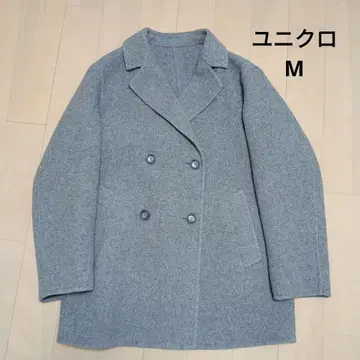 유니클로 더블 페이스 숏코트 그레이 M