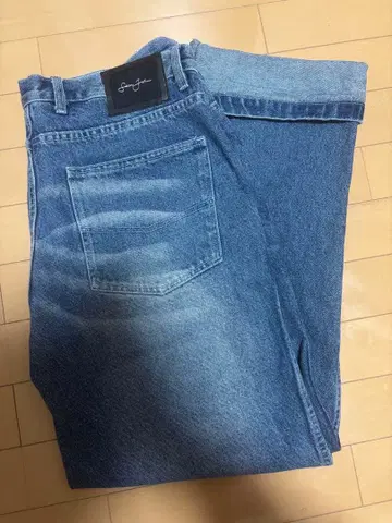 션 존 자수 로고 데님