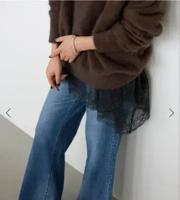 SLOBE IENA 레이스 콤비 티셔츠