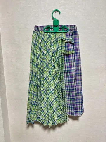 CandyStripper 체크 롱 플리츠 스커트