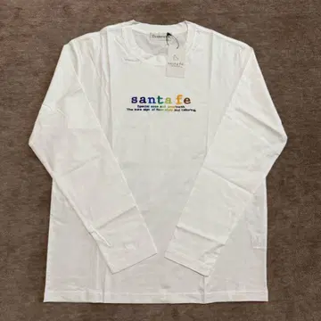 santafe 자수 긴팔 티셔츠 화이트
