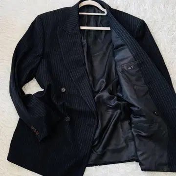 컨디션 최상 잔프랑코 페레 테일러드 자켓 52 스트라이프 패턴 블랙