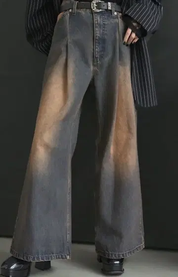 HARE 모듬 가공 데님 팬츠 오렌지 사이즈 FREE