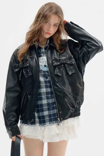 ziziFei 25AW punk 리본즈 PU 가죽 자켓 미사용 새상품