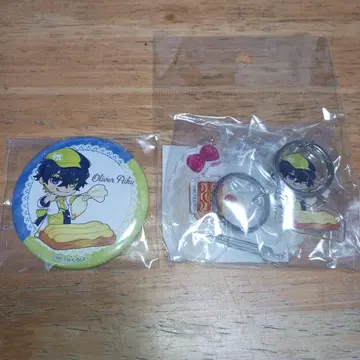 올리바 아이쿠 Bon appetit 캔뱃지 아크릴 카라비너 블루 록