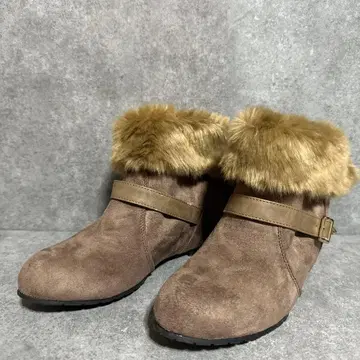 브라운 따뜻한 무스탕 숏부츠 L L